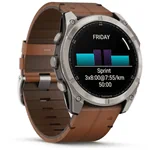 שעון חכם Garmin Fenix 8 AMOLED Sapphire 51mm - טיטניום עם רצועת עור בצבע ערמון 5