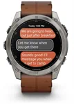 שעון חכם Garmin Fenix 8 AMOLED Sapphire 51mm - טיטניום עם רצועת עור בצבע ערמון 4